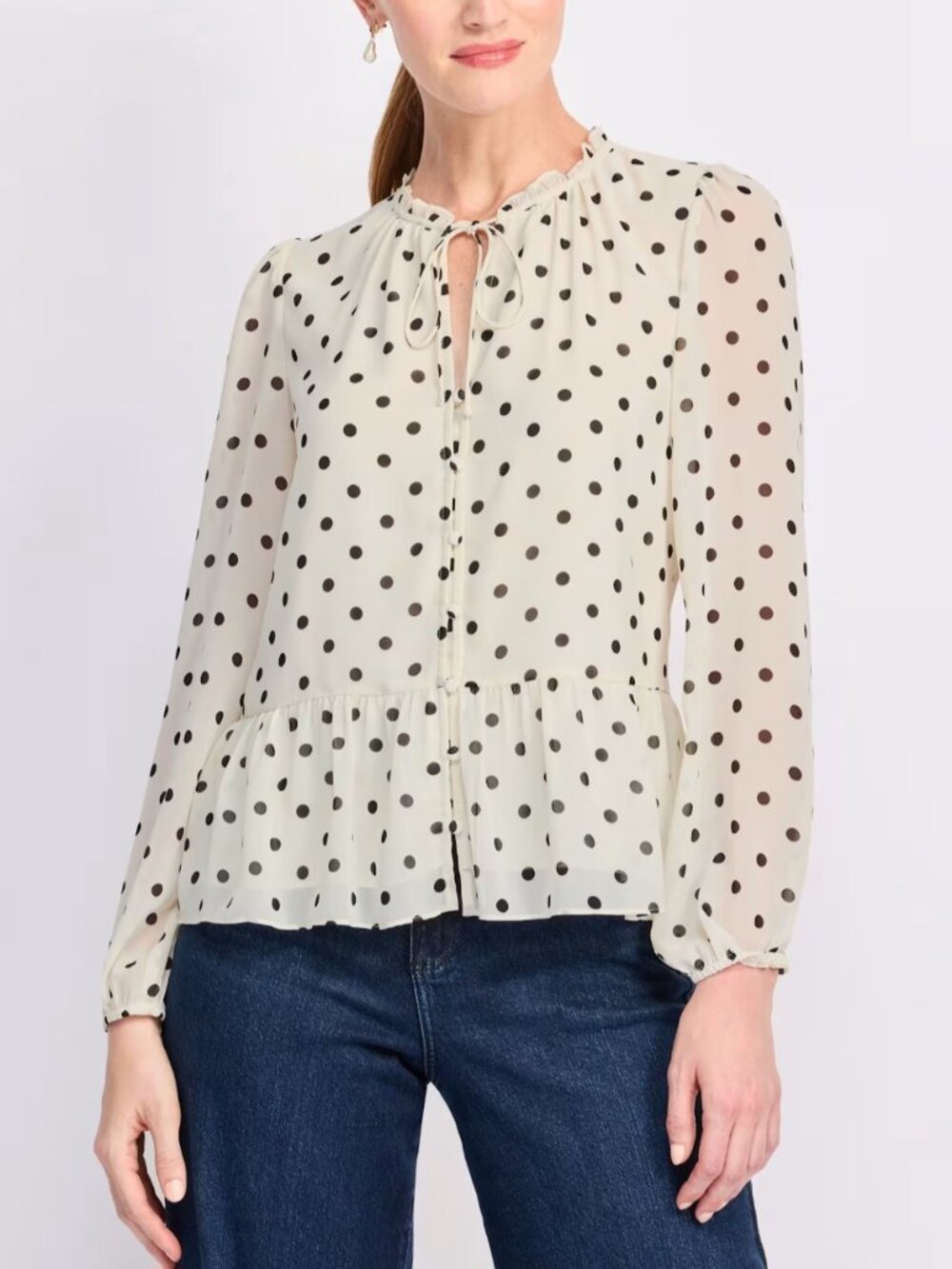 Les Serein Stitch Fix Rhylee Tiered Blouse Off White Size 1X NWT